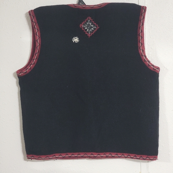 WOOLRICH Vintage Women's Large Snowflake Wool Vest - Picture 2 of 3